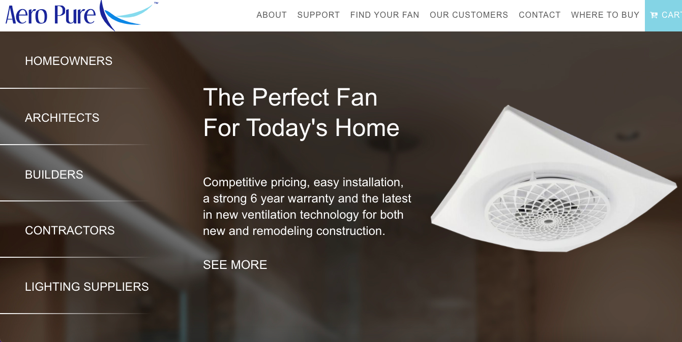 Aero Pure Bathroom Ceiling Exhaust Fan